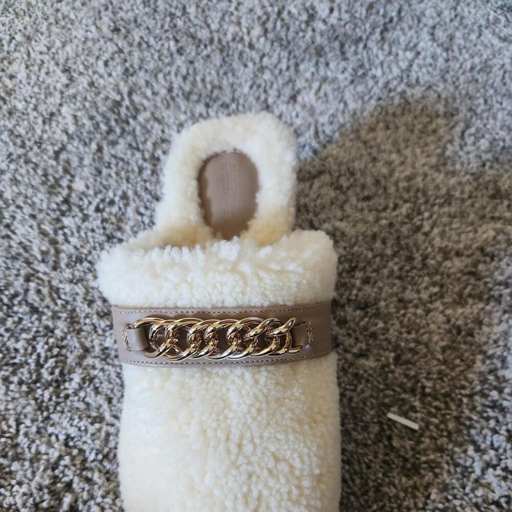 NWT Free People Cloud Nine Polina Women's Cream and White Slides
